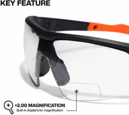 Bifocal Safety Glasses +2.00