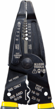 Klein-Kurve Long-Nose Wire Stripper, Cutter, Crimper 10-20 AWG Solid, 12-22 AWG Stranded