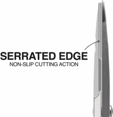 Serrated Electrician Scissors - 5.25 Inch Overall Length, Nickel Plated, Wire Stripping Notches for 19 & 23 Gauge