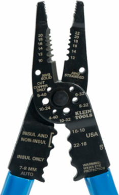Long Nose Multi Tool Wire Stripper, Cutter & Crimper, 10-20 AWG, 12-22 AWG Stranded