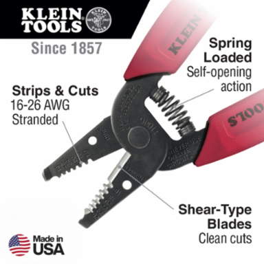 Wire Stripper/Cutter 6.25 Inch Steel for 16-26 AWG Stranded Wires