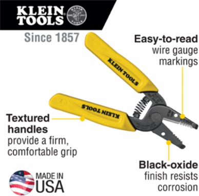 Wire Stripper/Cutter 22-30 AWG Solid Wire, 6.25 Inch Length, Yellow Handles