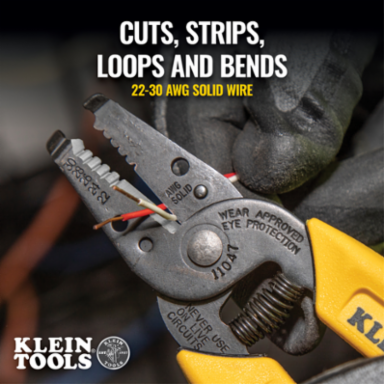 Wire Stripper/Cutter 22-30 AWG Solid Wire, 6.25 Inch Length, Yellow Handles