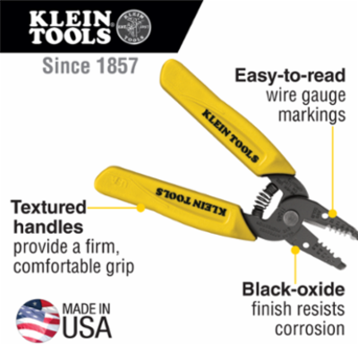Dual-Wire Stripper/Cutter 6-1/4 Inch for 10-14 AWG Solid Wire