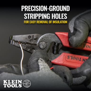 Wire Stripper/Cutter 8-16 AWG, 6.25 Inch Length, Red Handles