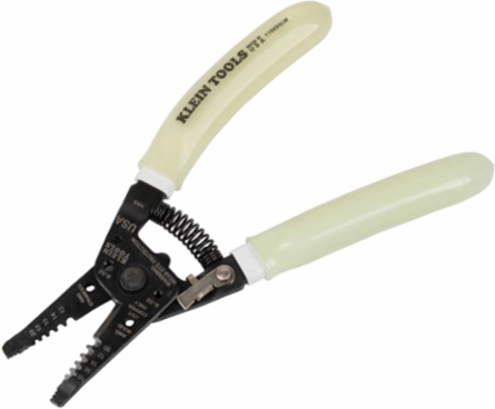 High-Visibility Klein-Kurve Wire Stripper / Cutter 10-18 AWG, Glow in the Dark Grips