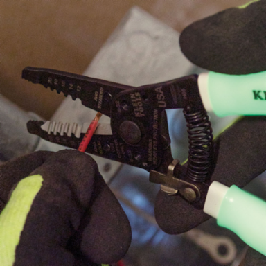 High-Visibility Klein-Kurve Wire Stripper / Cutter 10-18 AWG, Glow in the Dark Grips