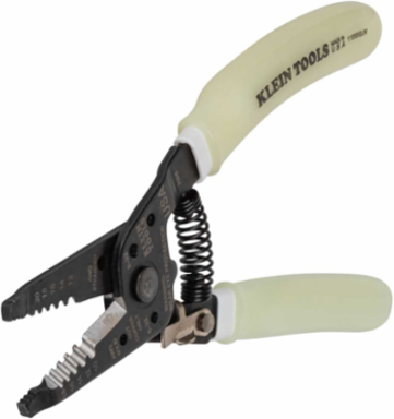 High-Visibility Klein-Kurve Wire Stripper / Cutter 10-18 AWG, Glow in the Dark Grips