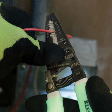 High-Visibility Klein-Kurve Wire Stripper / Cutter 10-18 AWG, Glow in the Dark Grips