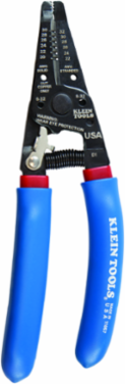 Klein-Kurve® Wire Stripper & Cutter, 20-30 AWG Solid, Steel, 7.5 Inch Length