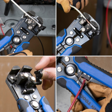 Self-Adjusting Wire Stripper and Cutter, Strips 10-20 AWG Solid, Cuts Romex®