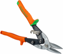 Right-Cutting Aviation Snips, 10.06 Inch Length, Cuts 18 Gauge Steel, Serrated Edge