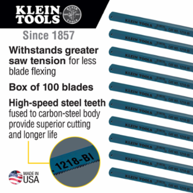 12 Inch Bi-Metal Blades 18 TPI, Box of 100 Blades
