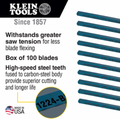 Bi-Metal Hacksaw Blades 12 Inch 24 TPI, 100-Pack, 4.5 lbs