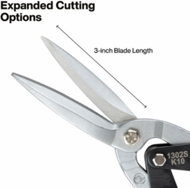 Long Cut Aviation Snips, Straight