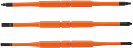 Insulated Double-End Screwdriver Blades, 3-Pack, 3.5 Inch Length, Induction Hardened Steel