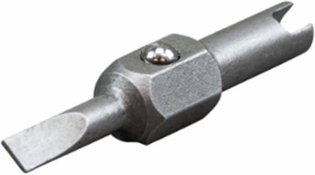 Replacement Bits 1/8 Inch Slotted & Schrader Valve Core Tool, Steel