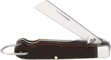 Pocket Knife 2-1/4 Inch Steel Coping Blade, Wood Grain Handle, Lightweight