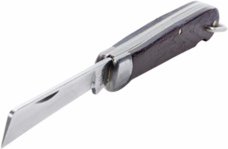 Pocket Knife 2-1/4 Inch Steel Coping Blade, Wood Grain Handle, Lightweight