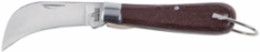 Pocket Knife 2-5/8 Inch Carbon Steel Hawkbill Blade, Woodgrain Handle
