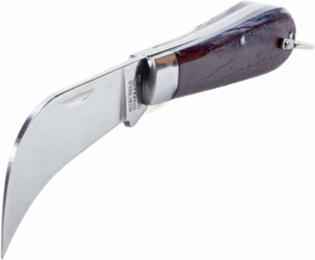 Pocket Knife 2-5/8 Inch Hawkbill Blade, Stainless Steel, Heavy-Duty Line Work
