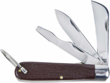 3-Blade Pocket Knife with Screwdriver, 2-3/8 Inch Sheepfoot & 2-1/2 Inch Spearpoint Blades