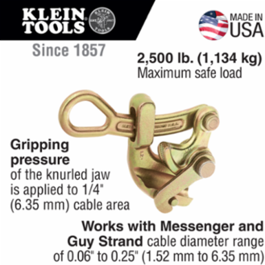 Haven's Grip Cable Grip 0.06-0.25 Inch, 2500 lb Max Load, 1 lb Weight