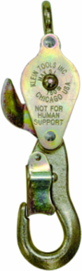 Block and Tackle with Anchor Hook, 25 Foot Rope, 750 lb Load Capacity