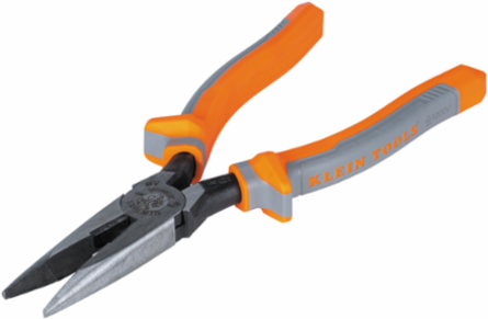 Insulated Long Nose Side-Cutting Pliers 8 Inch, Jaw Width 1.02 Inch, Forged Tool Steel