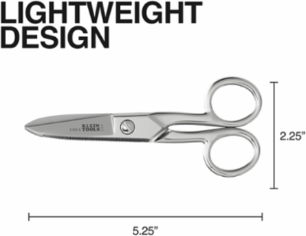 Electrician's Scissors 5-1/4 Inch, Steel, Nickel-Plated Finish