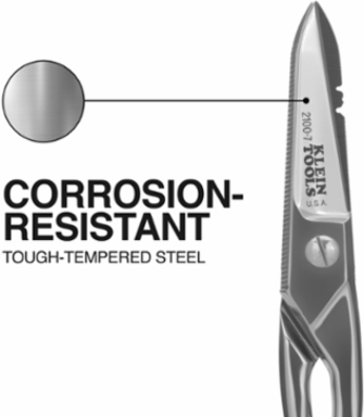 Electrician's Scissors, Nickel-Plated, 5.25 Inch Length, Steel Construction