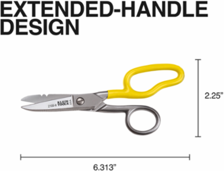 Free-Fall Snip Scissors, Stainless Steel Blades, 6.313 Inch Length