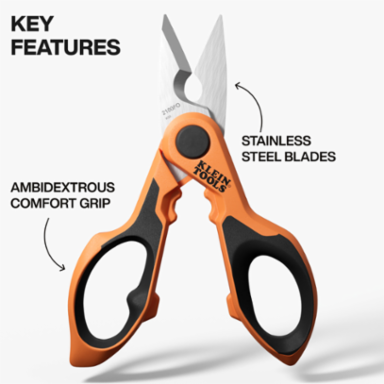 Compact Cable Stripping Electrician Scissors, 6-Inch