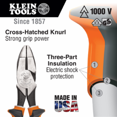 Insulated Side-Cutting Pliers, 8 Inch, VDE Certified, 1000V Rated