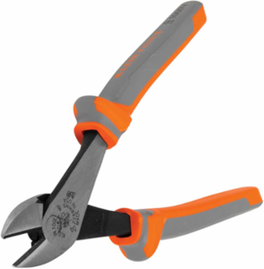 Insulated Diagonal Cutting Pliers, 8 Inch, High Leverage, 1000V Rated