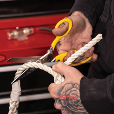 Premium 8 Inch Bent Trimmer Scissors, Nickel Chrome Plating, Metal Blades