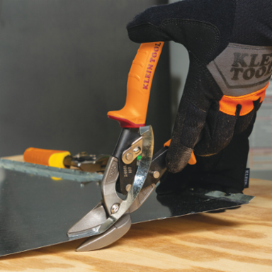 Offset Left-Cutting Aviation Snips, 10 Inch Overall Length, Forged Steel Blades
