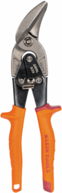 Offset Left-Cutting Aviation Snips, 10 Inch Overall Length, Forged Steel Blades
