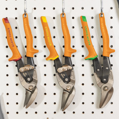 Offset Left-Cutting Aviation Snips, 10 Inch Overall Length, Forged Steel Blades
