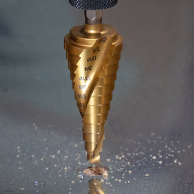 Step Bit Kit, 3-Piece, 1/4-Inch Hex, Titanium Nitride Coating, Multi-Material Drilling