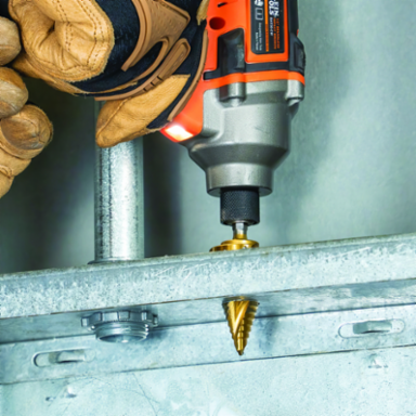 Step Bit Kit, 3-Piece, 1/4-Inch Hex, Titanium Nitride Coating, Multi-Material Drilling