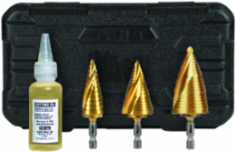 Step Bit Kit, 3-Piece, 1/4-Inch Hex, Titanium Nitride Coating, Multi-Material Drilling
