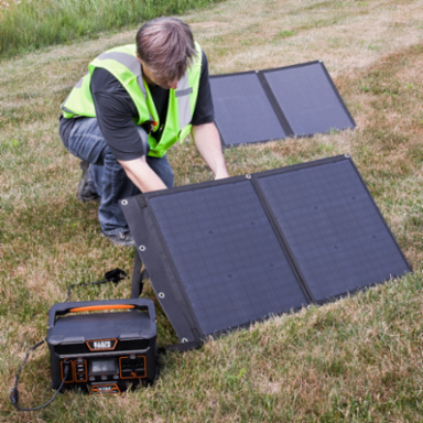 60W Foldable Solar Panel, Monocrystalline, 2 Panels, USB-A, 18V Maximum