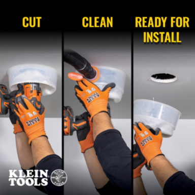 Collapsible Hole Saw Dust Bowl for 6-3/8 Inch Hole Saws, Standard Size Vacuum Compatibility