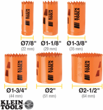 Bi-Metal Hole Saw Kit 8-Piece, Includes 7/8-Inch to 2-1/2-Inch Saws