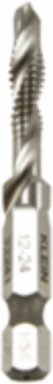 12-24 Drill Tap, High Speed Steel, 1/4 Inch Hex, for Aluminum & Metal