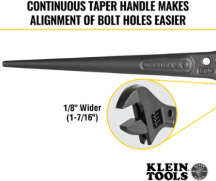 Adjustable Spud Wrench 10 Inch, 1-7/16 Inch Jaw Capacity, Made in USA