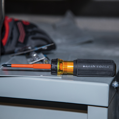 Insulated Flip-Blade Screwdriver 2-in-1 with #1 Phillips & 3/16 Inch Slotted End