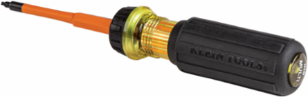 Insulated Flip-Blade Screwdriver, 2-in-1, Square #1 & #2 Bit, 3.5 Inch Shaft