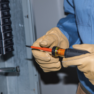 Insulated Flip-Blade Screwdriver, 2-in-1, Square #1 & #2 Bit, 3.5 Inch Shaft